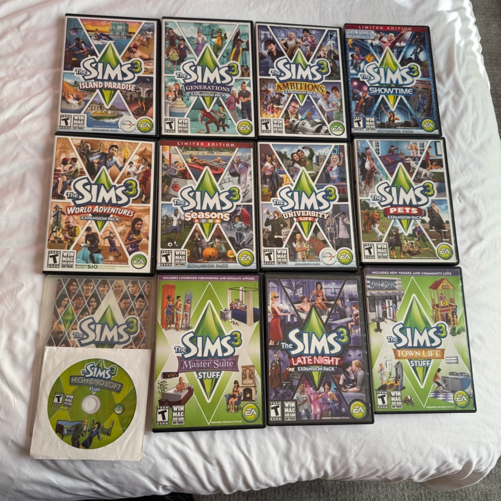 The sims 3 + 12 game add ons